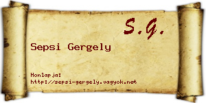 Sepsi Gergely névjegykártya